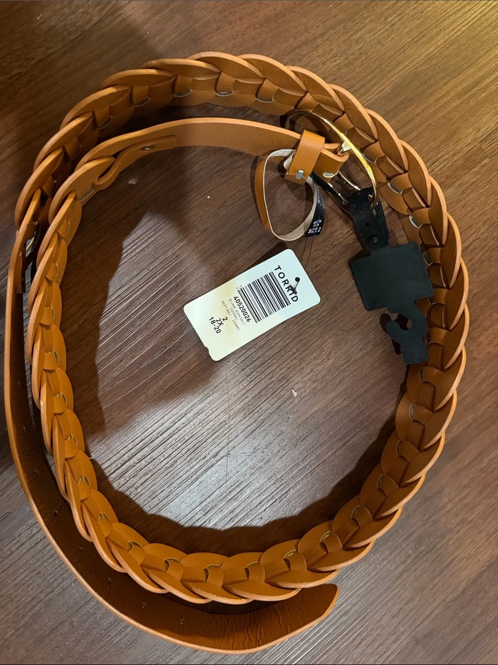 torrid Braided Tan Belt with Gold Buckle
